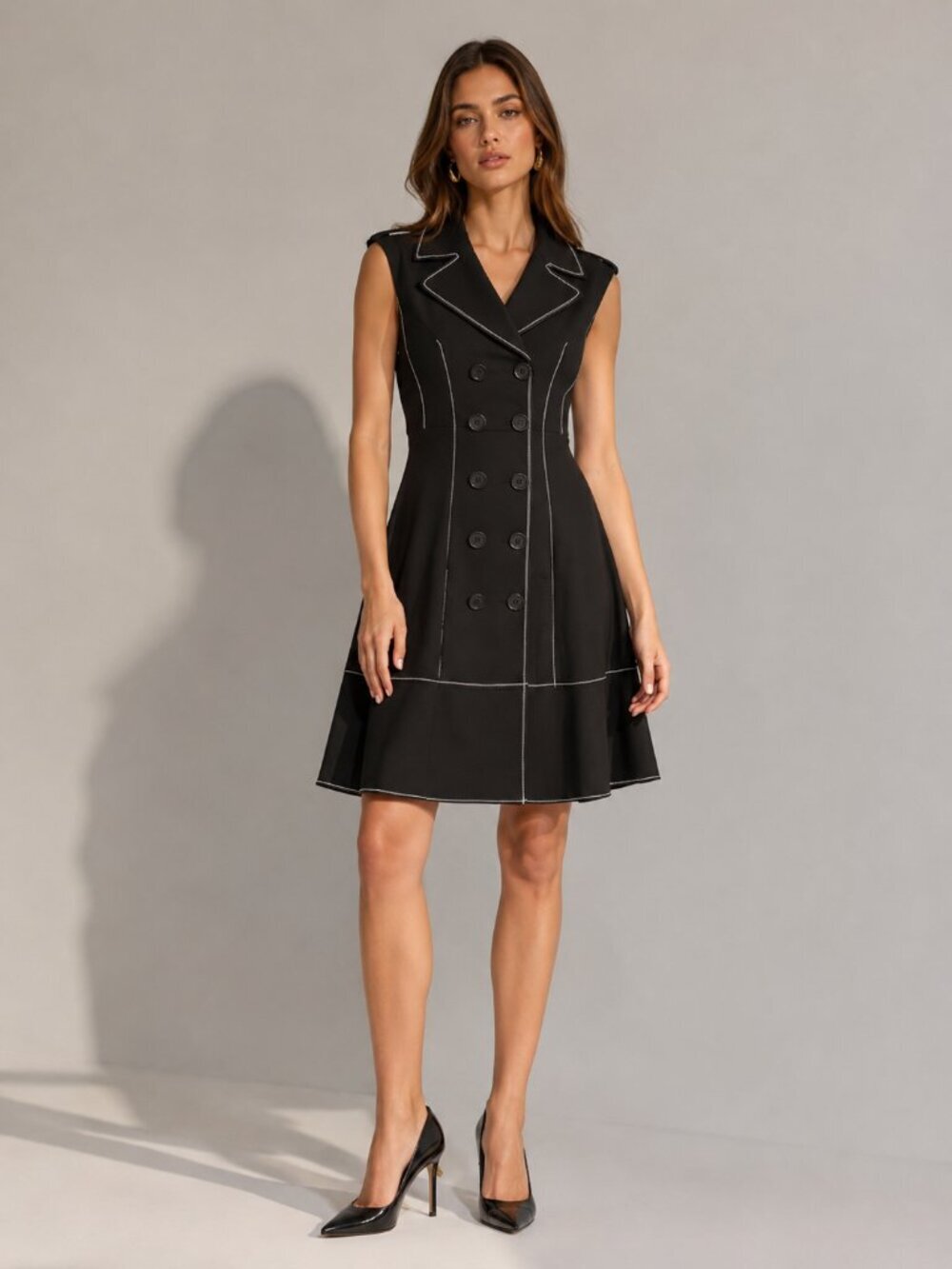 Nanette Lapore Double Breasted Black Sleeveless Trench Dress NEW NWT